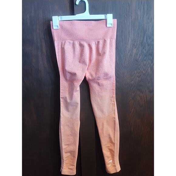 Gymshark dry Women’s small coral orange peach leggings active workout 26 x 27 - Picture 5 of 11